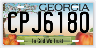GA license plate CPJ6180