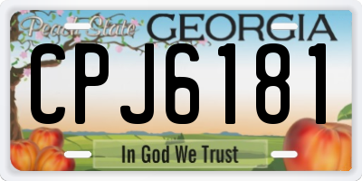 GA license plate CPJ6181