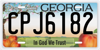 GA license plate CPJ6182