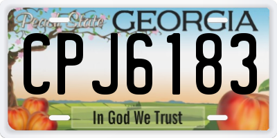 GA license plate CPJ6183
