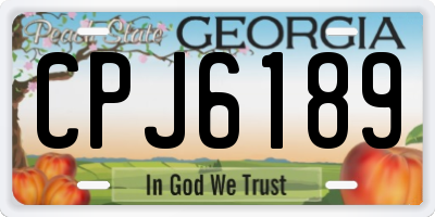 GA license plate CPJ6189