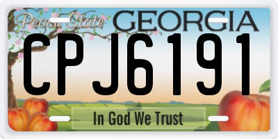 GA license plate CPJ6191