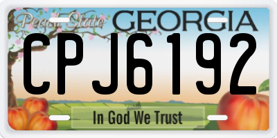 GA license plate CPJ6192