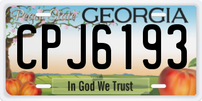 GA license plate CPJ6193