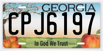GA license plate CPJ6197