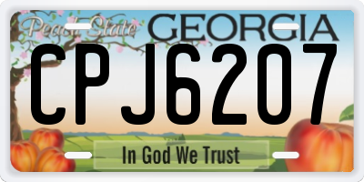 GA license plate CPJ6207