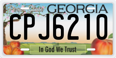 GA license plate CPJ6210