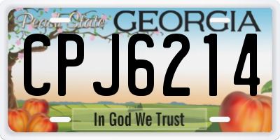 GA license plate CPJ6214
