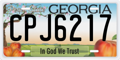 GA license plate CPJ6217