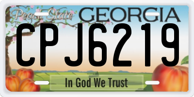 GA license plate CPJ6219