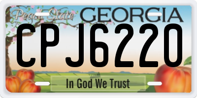 GA license plate CPJ6220