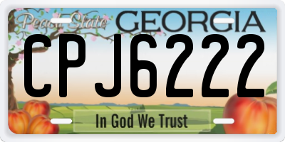 GA license plate CPJ6222