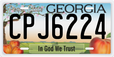 GA license plate CPJ6224
