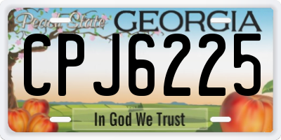 GA license plate CPJ6225