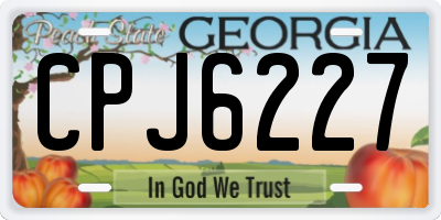 GA license plate CPJ6227