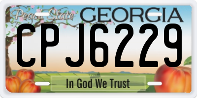 GA license plate CPJ6229