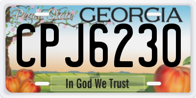 GA license plate CPJ6230