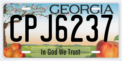 GA license plate CPJ6237