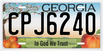 GA license plate CPJ6240