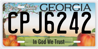 GA license plate CPJ6242