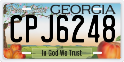 GA license plate CPJ6248