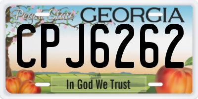 GA license plate CPJ6262