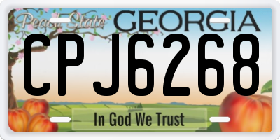 GA license plate CPJ6268