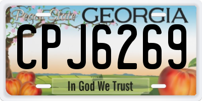 GA license plate CPJ6269