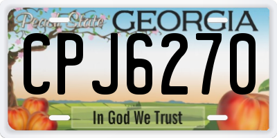 GA license plate CPJ6270