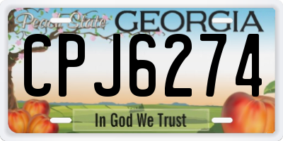 GA license plate CPJ6274