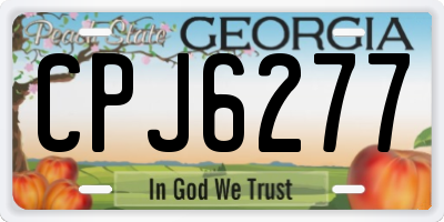 GA license plate CPJ6277