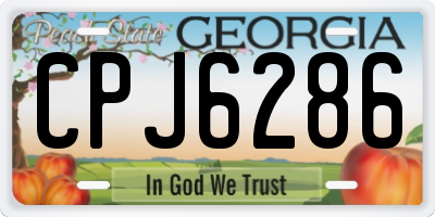 GA license plate CPJ6286