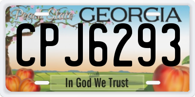 GA license plate CPJ6293