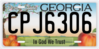 GA license plate CPJ6306