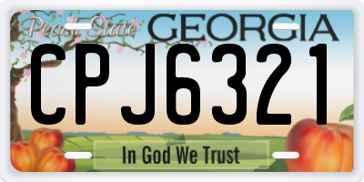 GA license plate CPJ6321