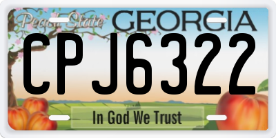GA license plate CPJ6322
