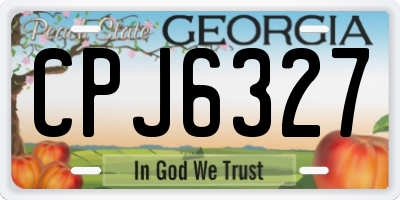 GA license plate CPJ6327