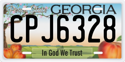 GA license plate CPJ6328