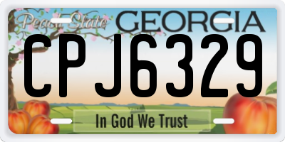 GA license plate CPJ6329