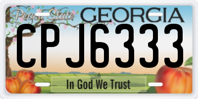 GA license plate CPJ6333
