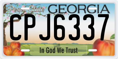 GA license plate CPJ6337