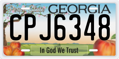 GA license plate CPJ6348