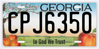 GA license plate CPJ6350