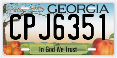 GA license plate CPJ6351
