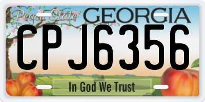 GA license plate CPJ6356