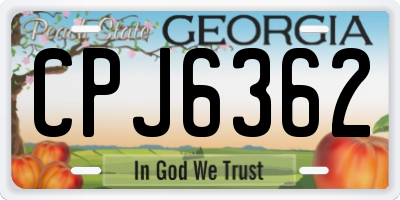 GA license plate CPJ6362