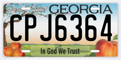 GA license plate CPJ6364