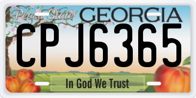 GA license plate CPJ6365