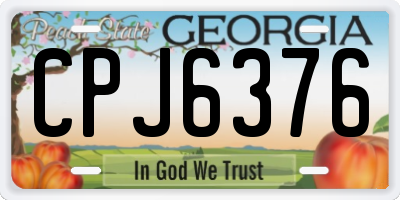 GA license plate CPJ6376