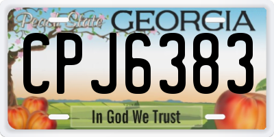 GA license plate CPJ6383